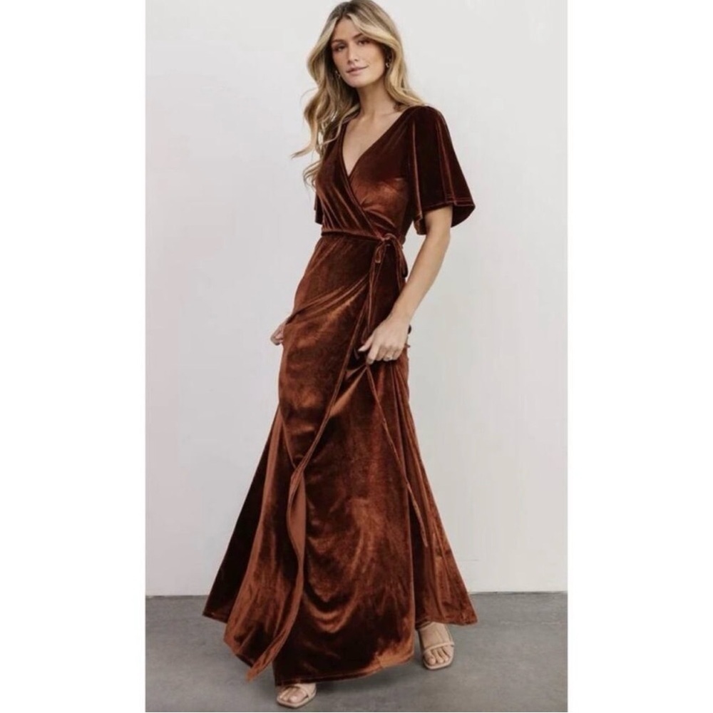 Baltic Born Chocolate Velvet Maxi Dress XSmall